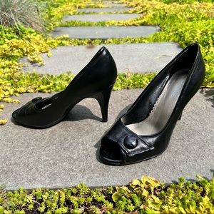 Elegant Black Peep-Toe Heels
